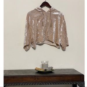 Cropped velvet oversized shirt